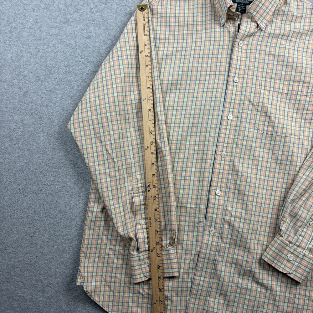 Brooks Brothers Country Club Shirt Mens Large Orange Plaid Egyptian Cotton - Picture 8 of 8